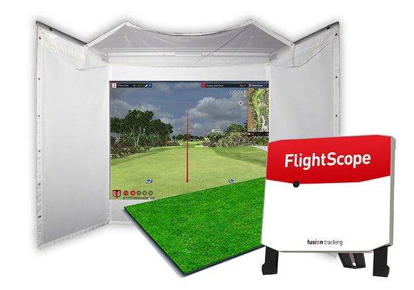 FlightScope X3 Retractable Screen Golf Simulator Package