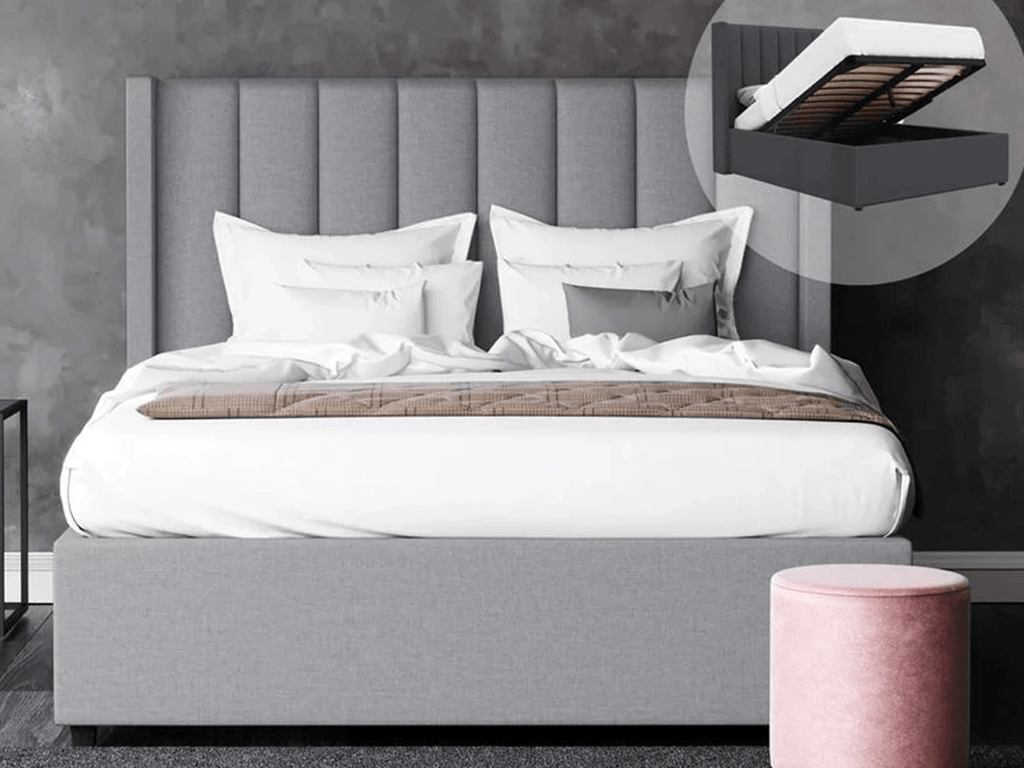 Cher Fabric Bed Frame  - Grey | 360HomeWare