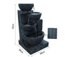4 Tier Solar Powered Water Fountain with Light - Blue | 360HomeWare