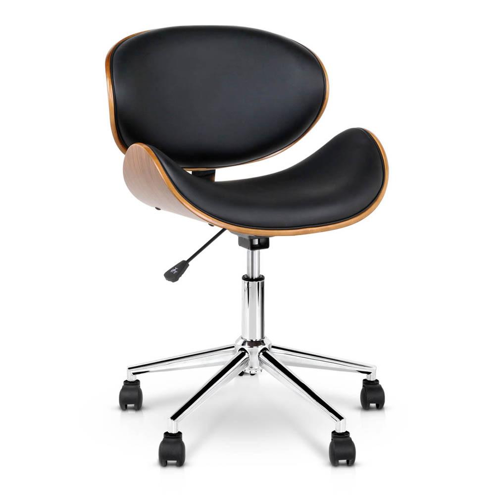 black desk chair wood