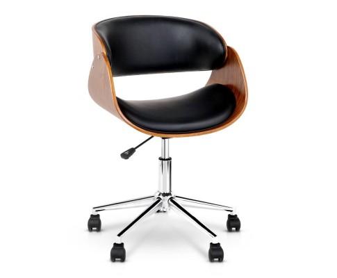 black desk chair wood