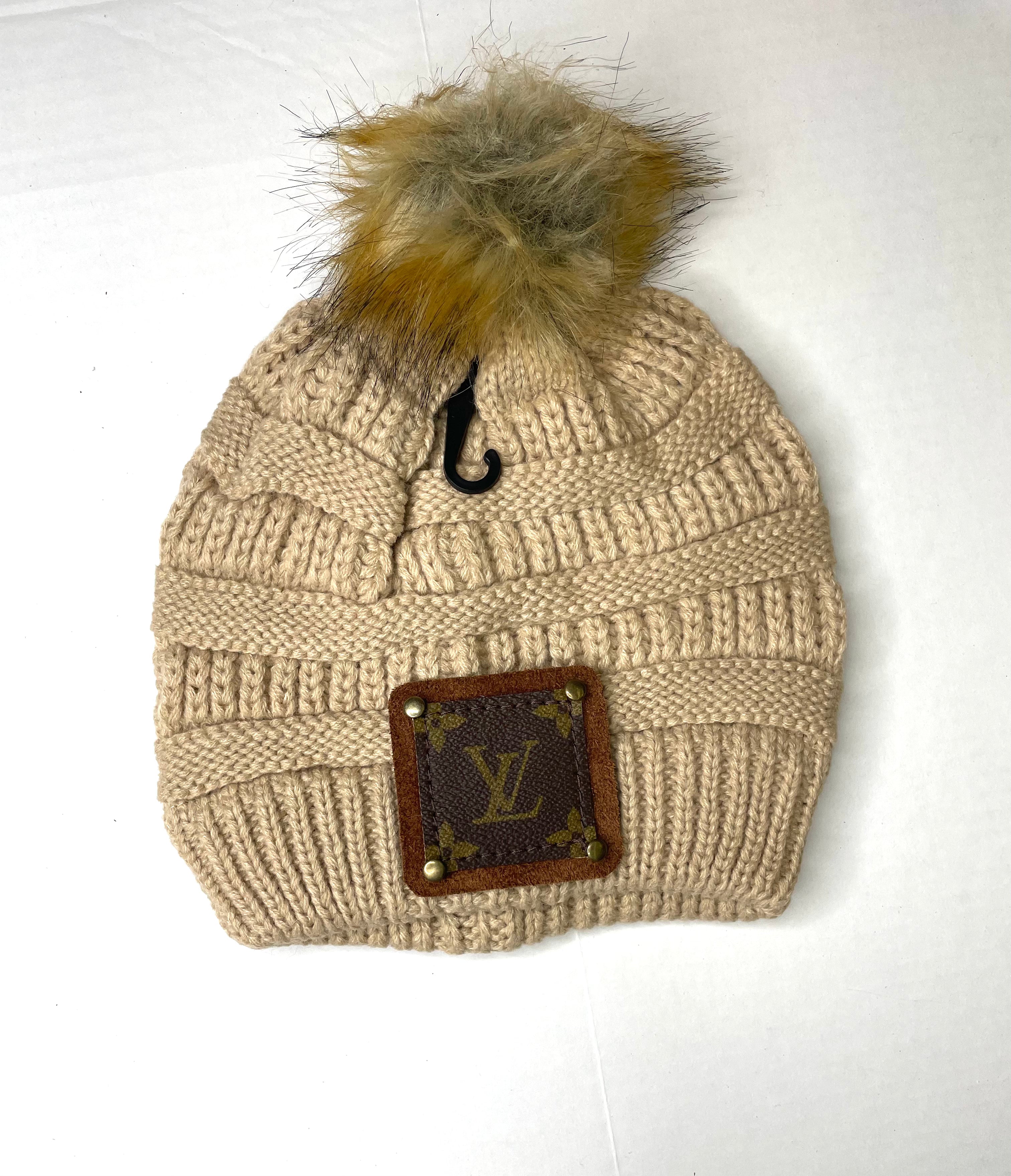 Beanie with LV patch and antique hardware – Patches Of Upcycling