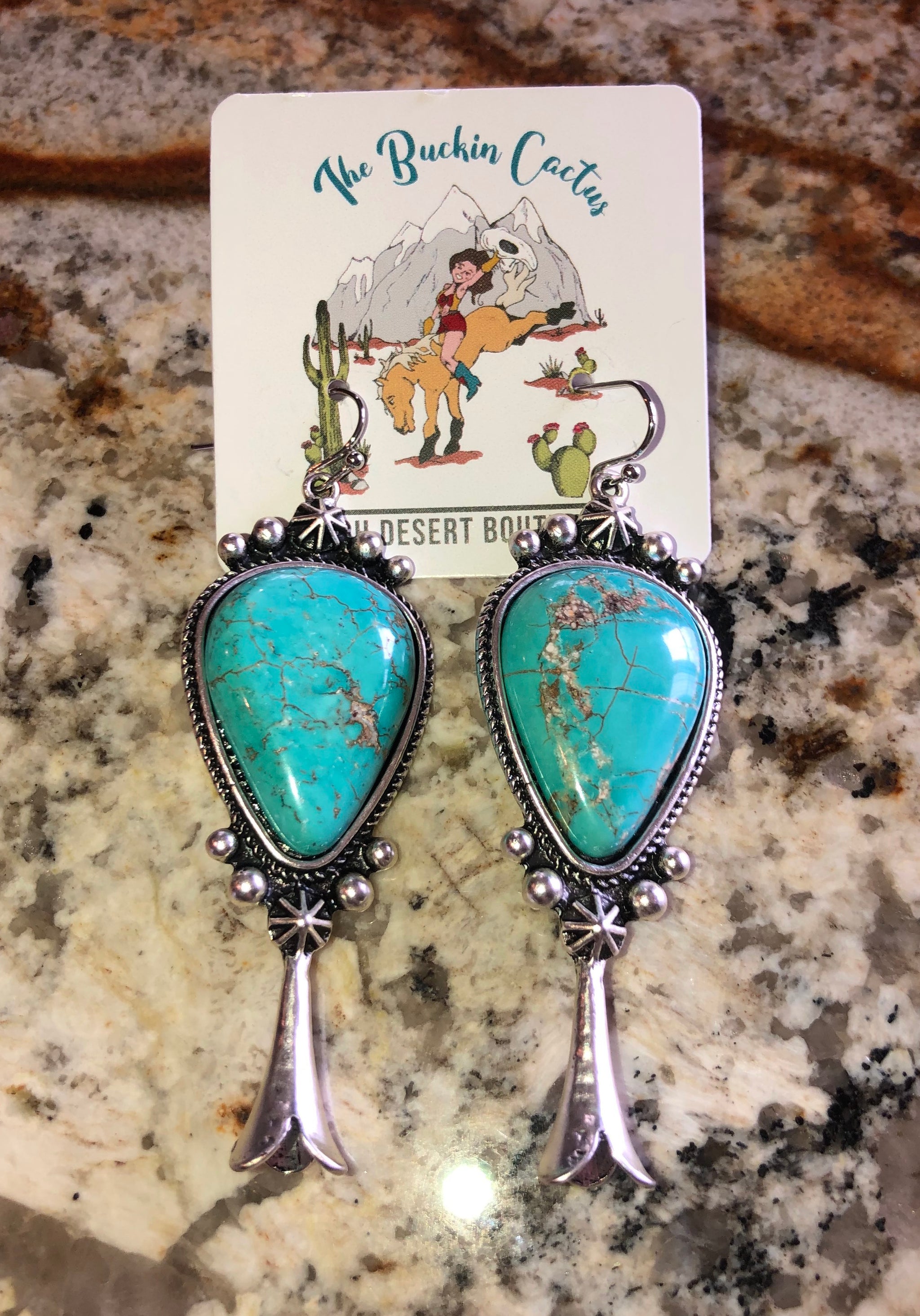 turquoise squash blossom earrings