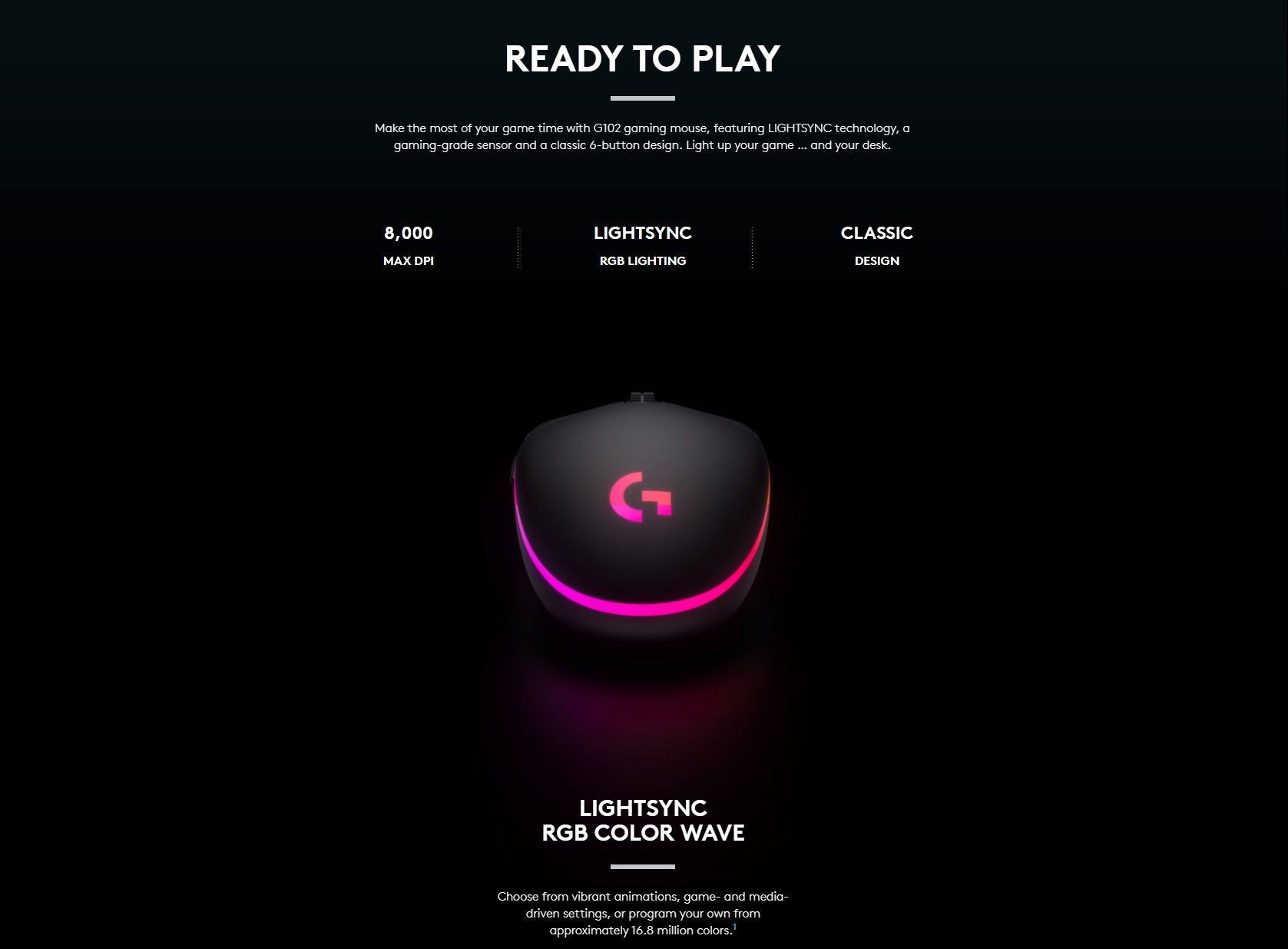 Logitech G102 (Black) Lightsync Gaming Mouse Price in Pakistan