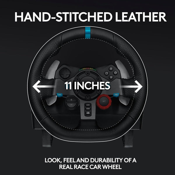 logitech g29 steering wheel featured image with hand stitched leather and 11 inches diagram