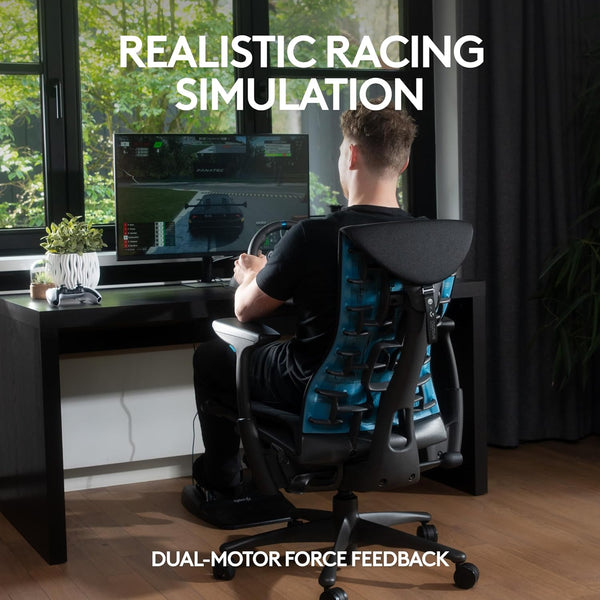 logitech g29 has dual-motor force feedback that gives realistic driving simulation