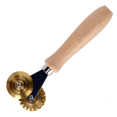 Professional Pasta Cutter Wheel, in Brass and Natural Wood – ZelliPasta