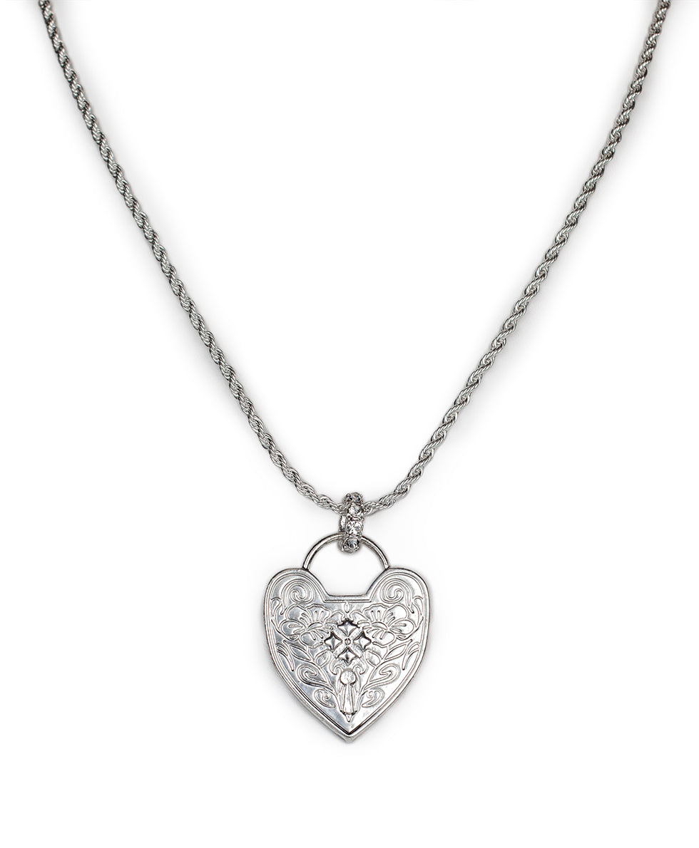 Heart Lock Necklace - Pavé Heart Collection – Patricia Nash