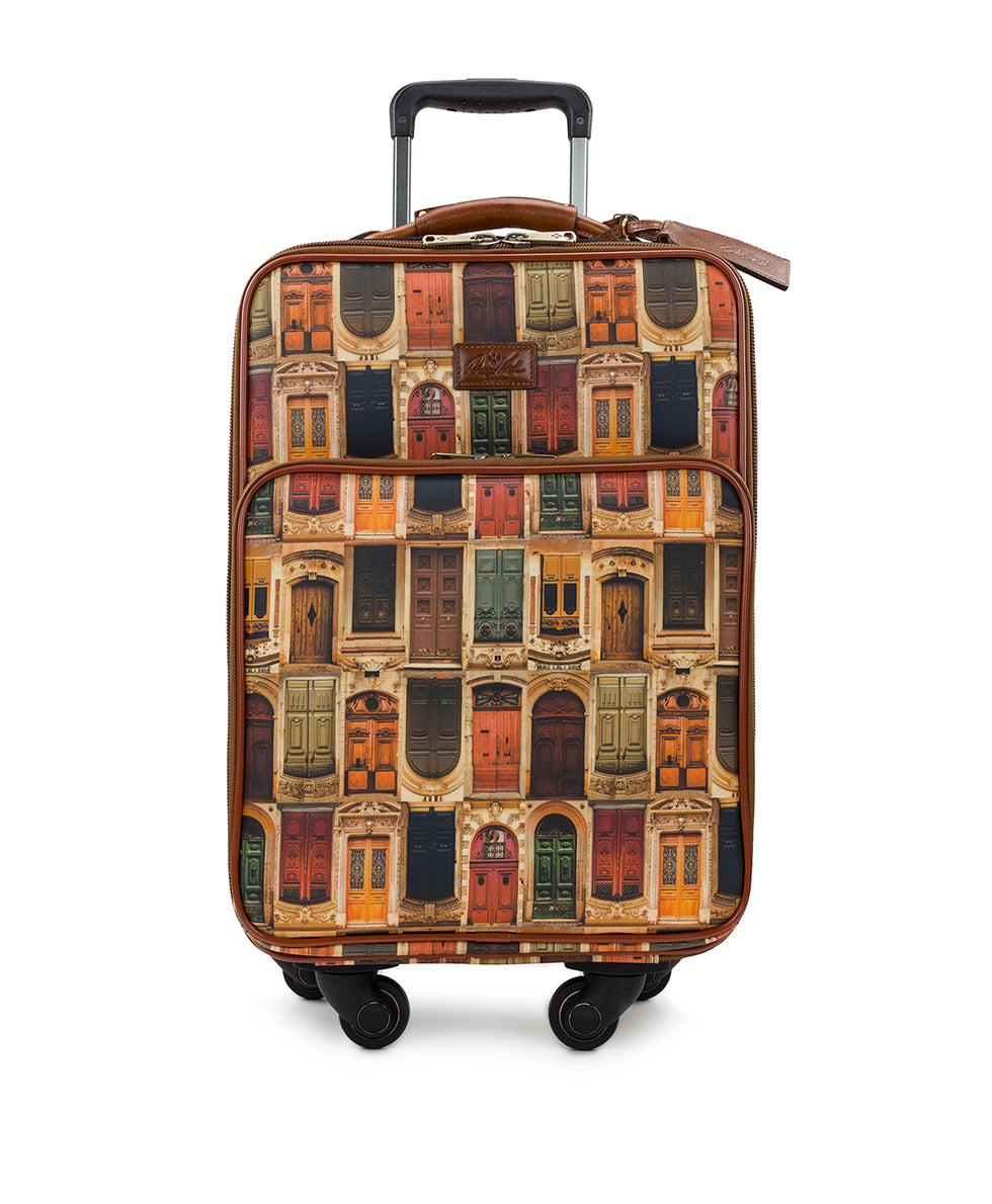 Milano Weekender Duffel Bag - Vintage Travel Sticker Leather