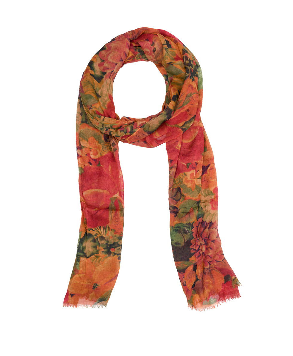 Escape To Comfort Embellished Scarf In Red