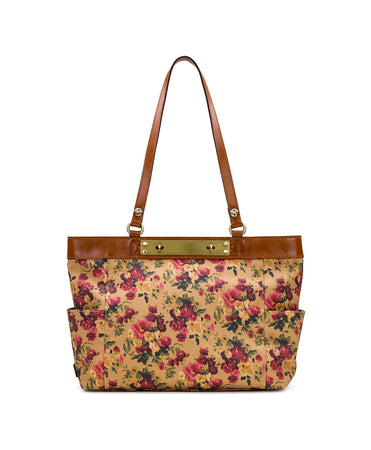 Ria Tote - Patina Coated Linen Canvas Antique Rose - Ria Tote - Patina Coated Linen Canvas Antique Rose