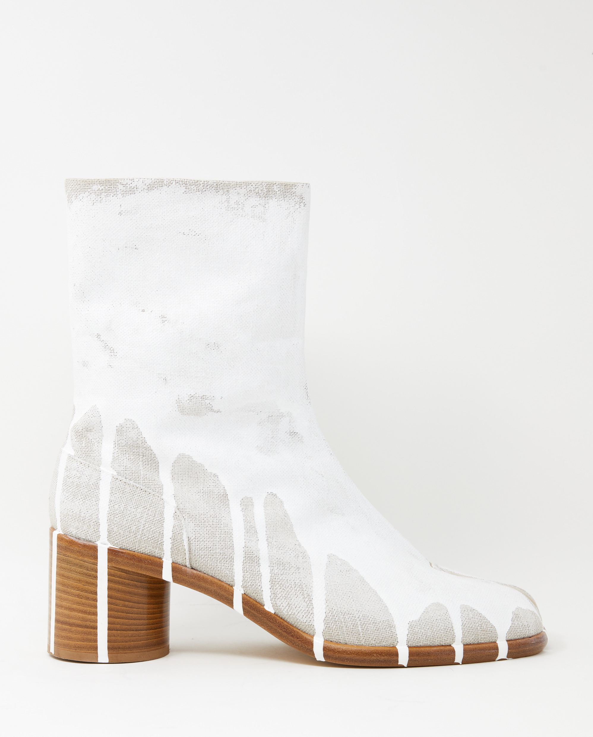 MAISON MARGIELA - Paint Effect Tabi Ankle Boot - White – MACHINE-A