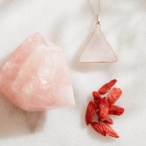 crystal healing skincare with goji berry