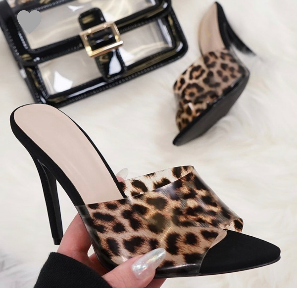 leopard mules heels