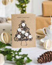 Load image into Gallery viewer, handmade christmas card stood on a festive christmas table