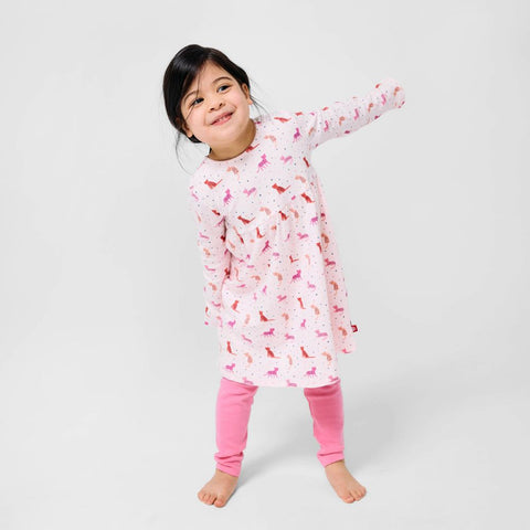 cheetah bonita organic cotton magnetic easy peasy dress + legging set