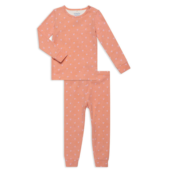 sunset hearts cloudstretch™ magnetic kids pajama | 2 set