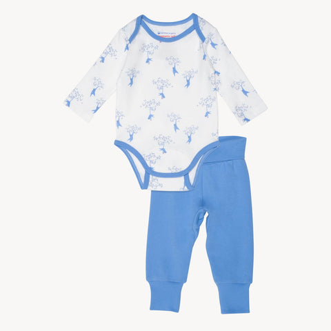 love our friend-chimp organic cotton magnetic tiny tornado bodysuit + pant set