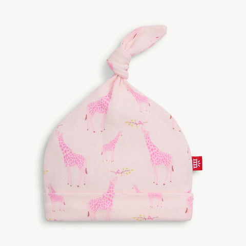 pink jolie giraffe organic cotton hat