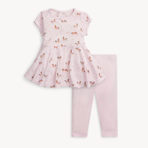 purple rein modal magnetic little baby dress + legging set