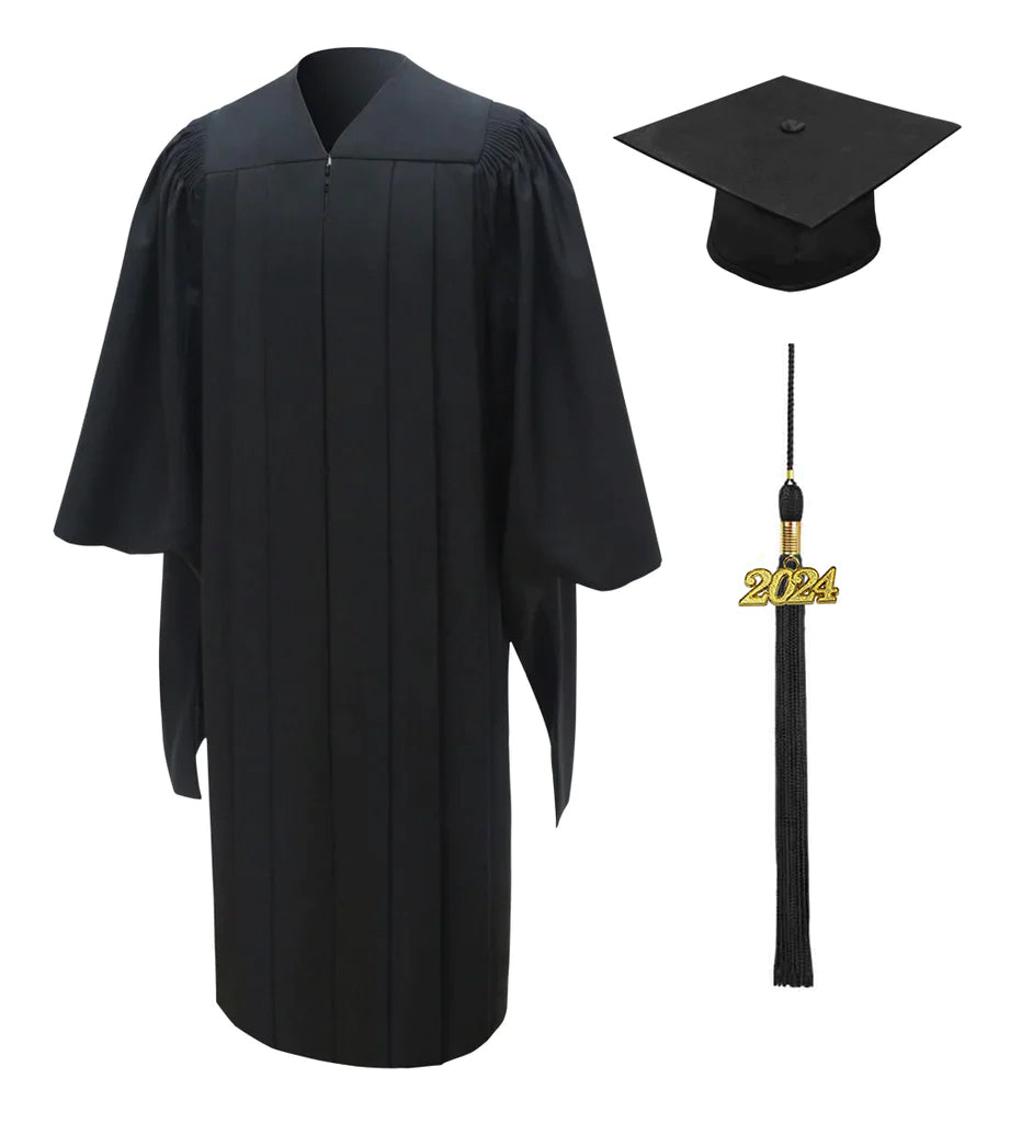 Amazon.com: Sintege 4 Set Bulk Graduation Gown and Cap Graduation Robe and  Matte Gown for 2024 College Graduation High School(Black, 45 Inch) :  Clothing, Shoes & Jewelry