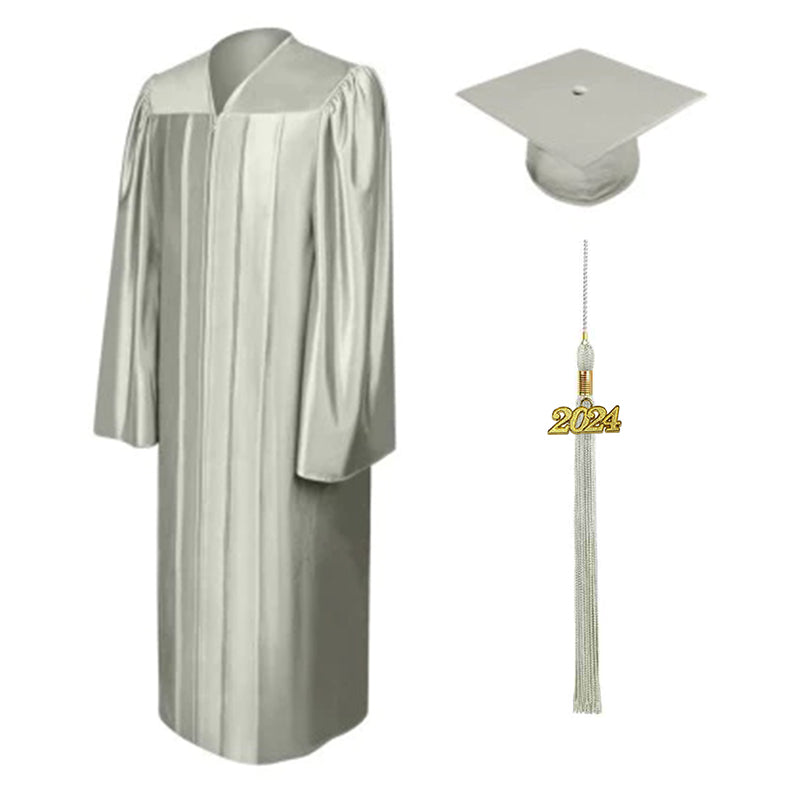 Graduation Cap and Gown with2024YearTassel for College&High School Unisex,  White | eBay