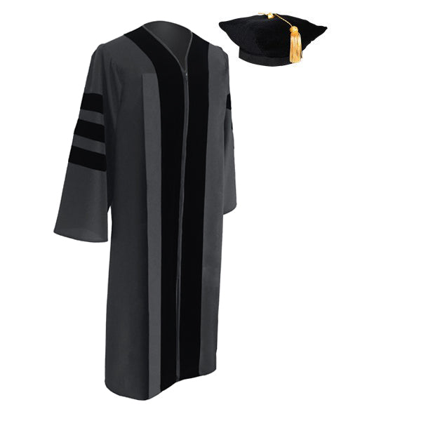 Classic Doctoral Graduation Tam & Gown - Academic Regalia – Graduation ...