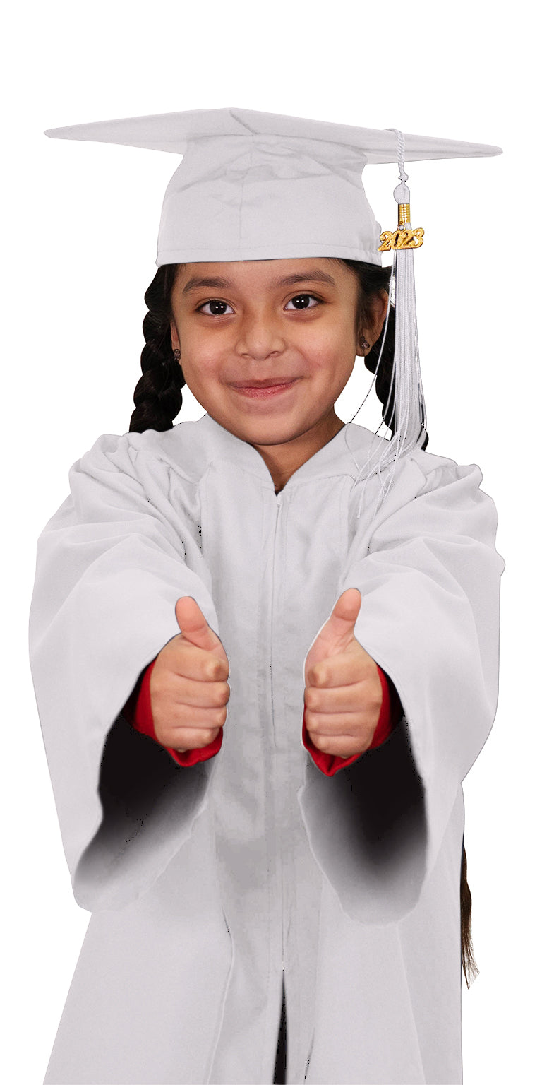 Child Matte White Graduation Cap Gown Preschool Kindergarten | lupon.gov.ph