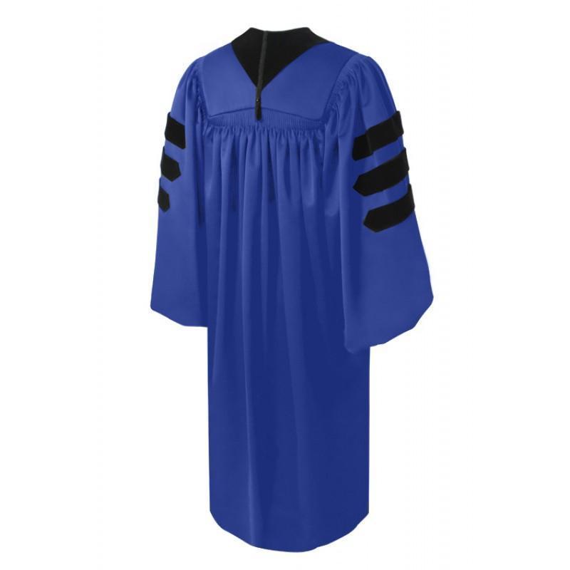 Deluxe Royal Blue Doctoral Gown – Graduation Cap and Gown