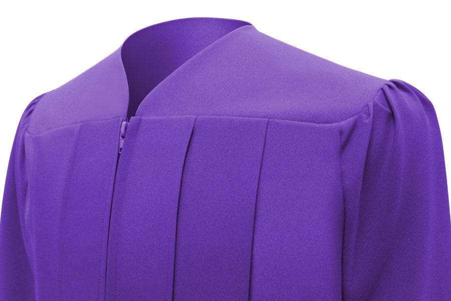 Matte Purple High School Graduation Gown Graduation Cap And Gown 