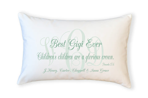 PillowGrace Best Grandmother Ever Personalized Scripture Pillow Mother's Day Gift