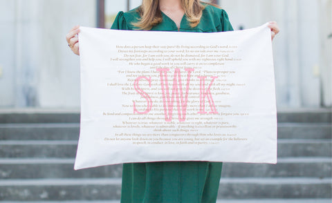 PillowGrace Personalized Scripture Pillowcase for Graduates Graduation Gift