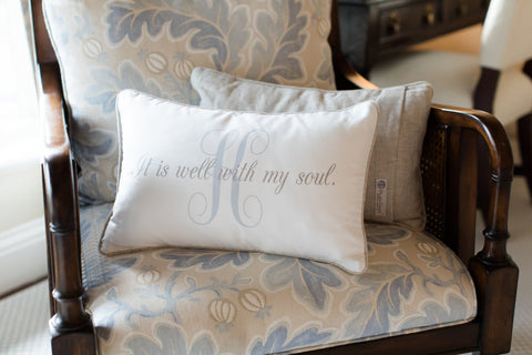 PillowGrace It Is Well With My Soul Scripture Pillow
