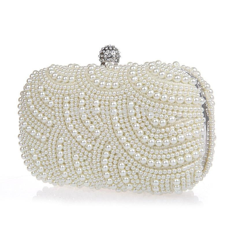 ivory pearl clutch bag