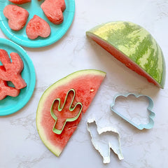 watermelon cut into fun shape with cutters