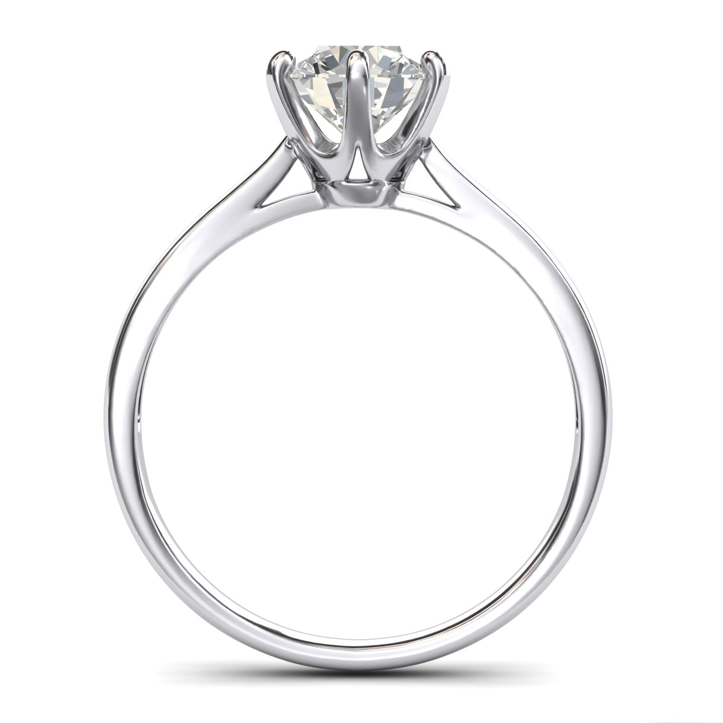 Pure 14k white gold 2.0 CT Classic 6-Prong Solitaire Simulated