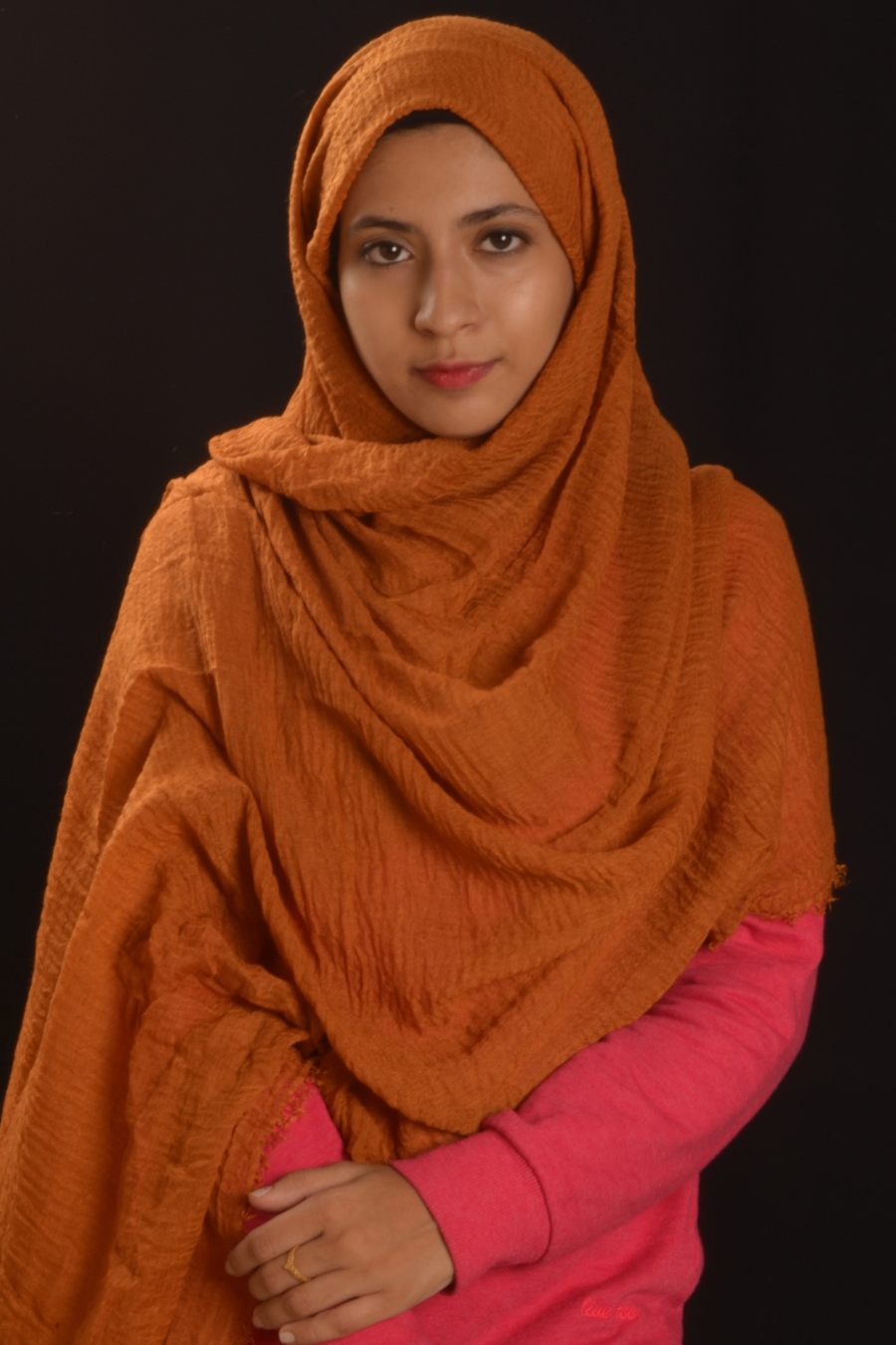 Burnt Orange Wrinkle/Crinkle Hijab - Fakhur