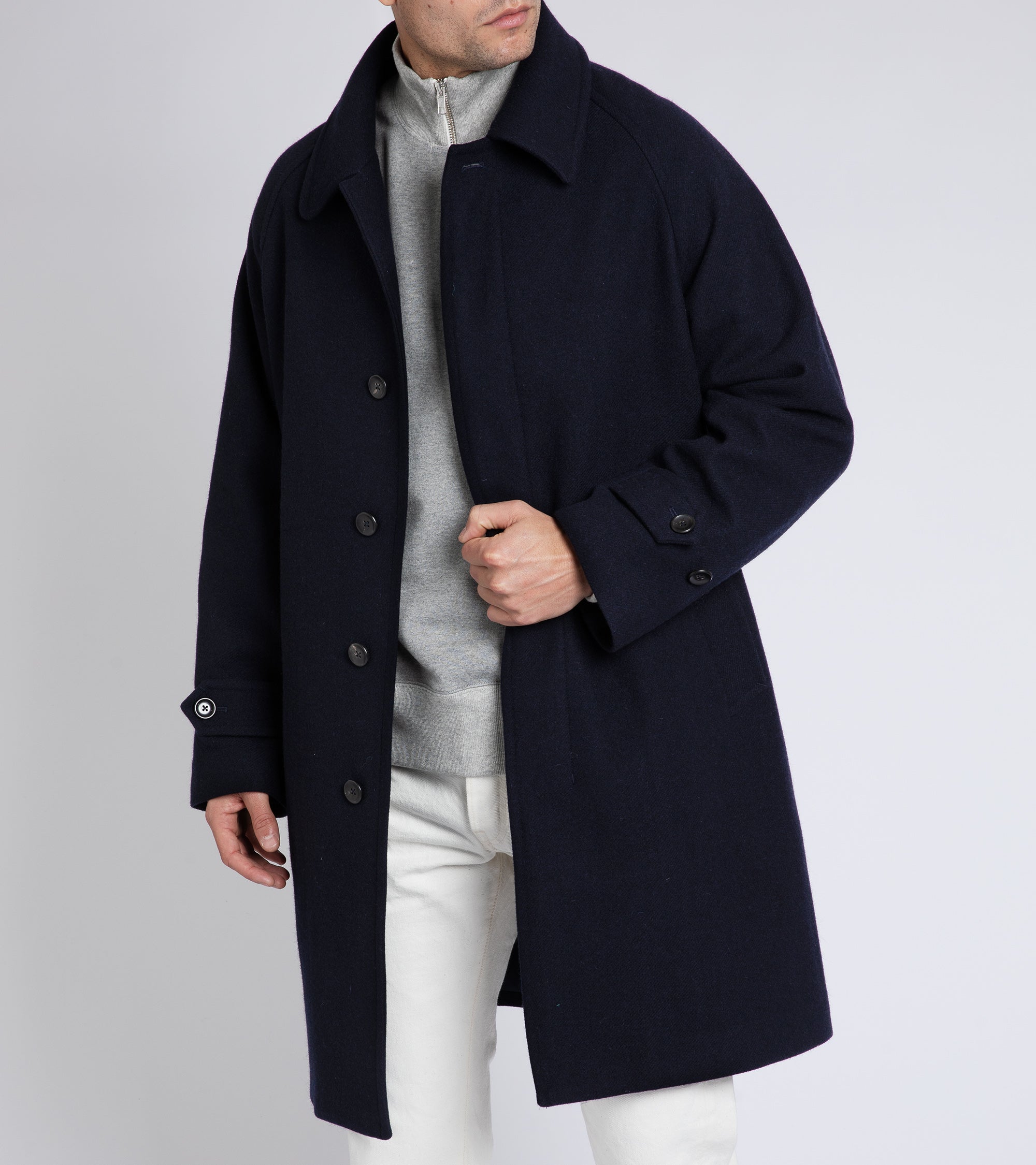 Trunk Devonshire Abraham Moon Wool Overcoat: Navy