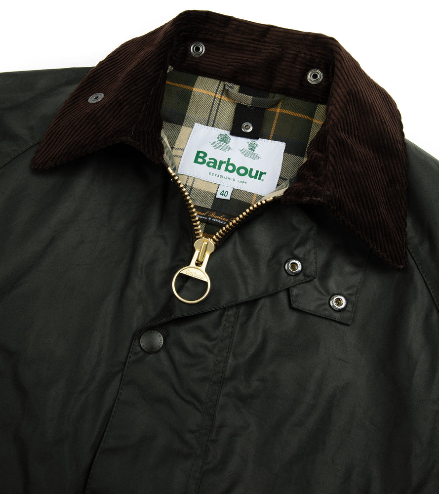 Barbour SL Beaufort Waxed Jacket: Sage – Trunk Clothiers