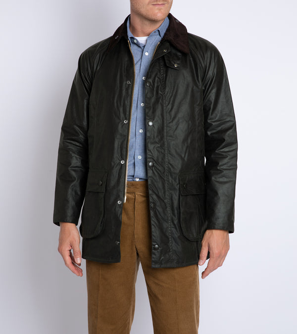 BARBOUR BORDER SL WAX JACKET SAGE - iampho.net