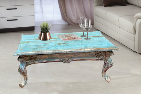 antique blue coffee table