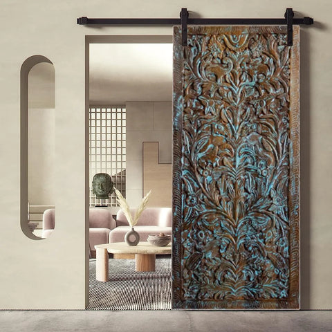 Artisan-Carved Sliding Barn Doors: Elevate Your Space with Vintage Elegance