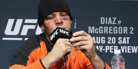 Nate Diaz after a loss to Conor McGregor he admitted to smoking CBD Vape as a means of supporting the healing process