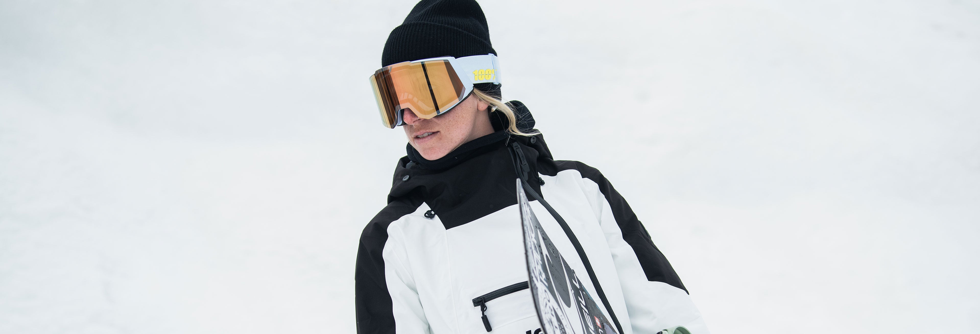 Laurie Blouin in 100% Snowboarding Goggles