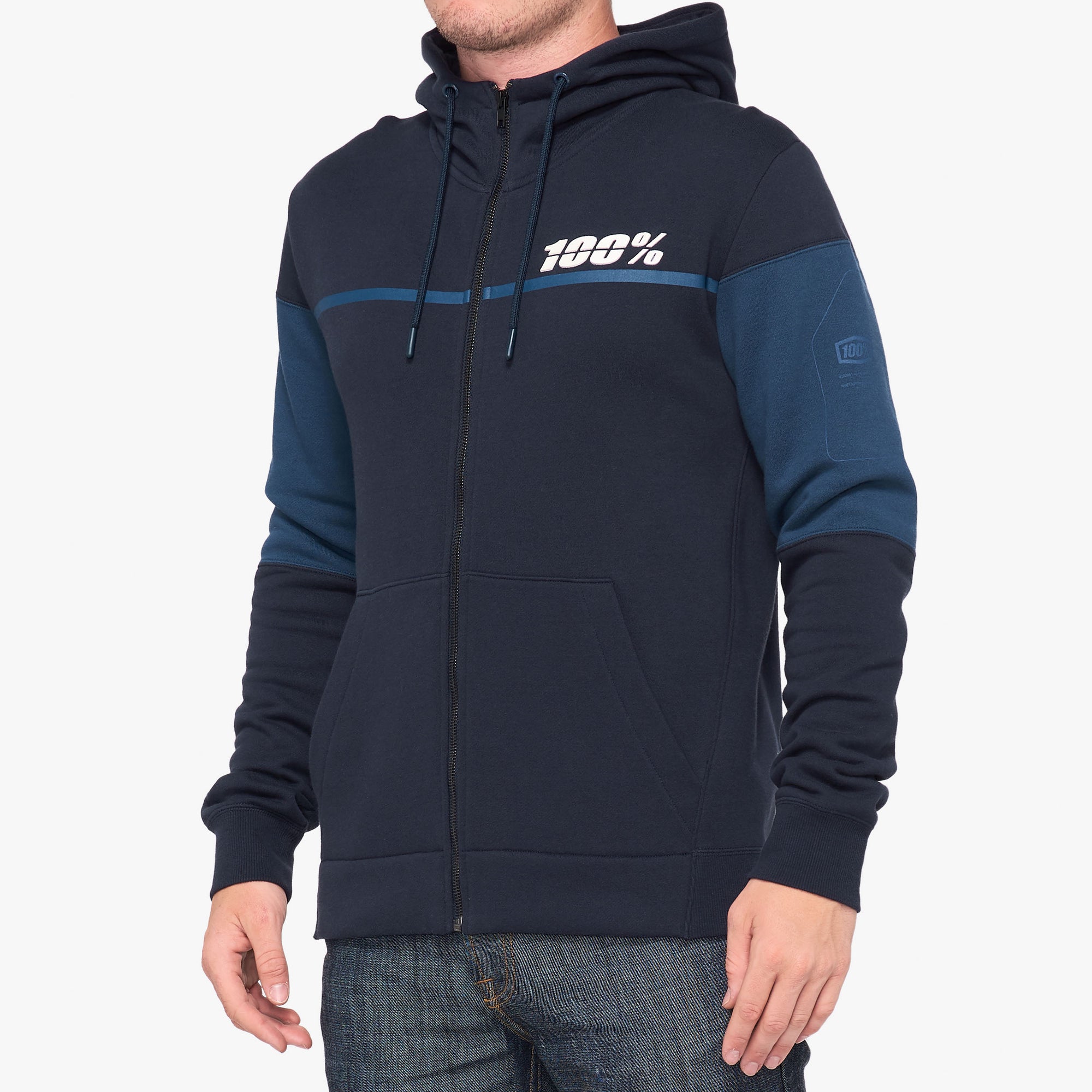 100 percent cotton zip hoodie