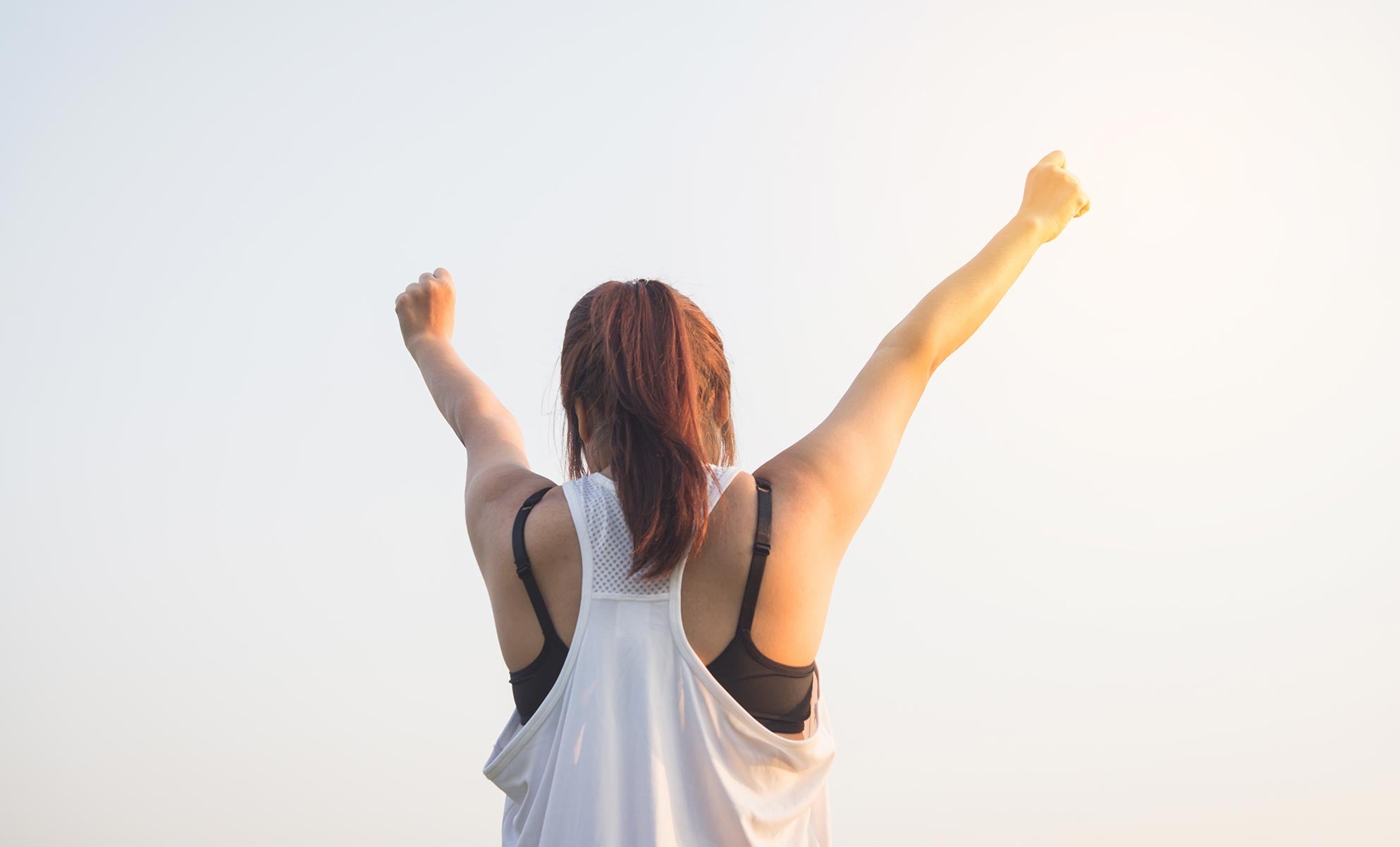 woman stretching energetically 