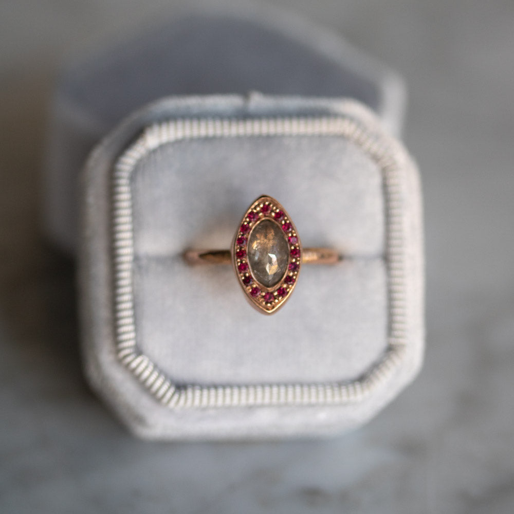 Corona With Salt & Pepper Diamond Engagement Ring
