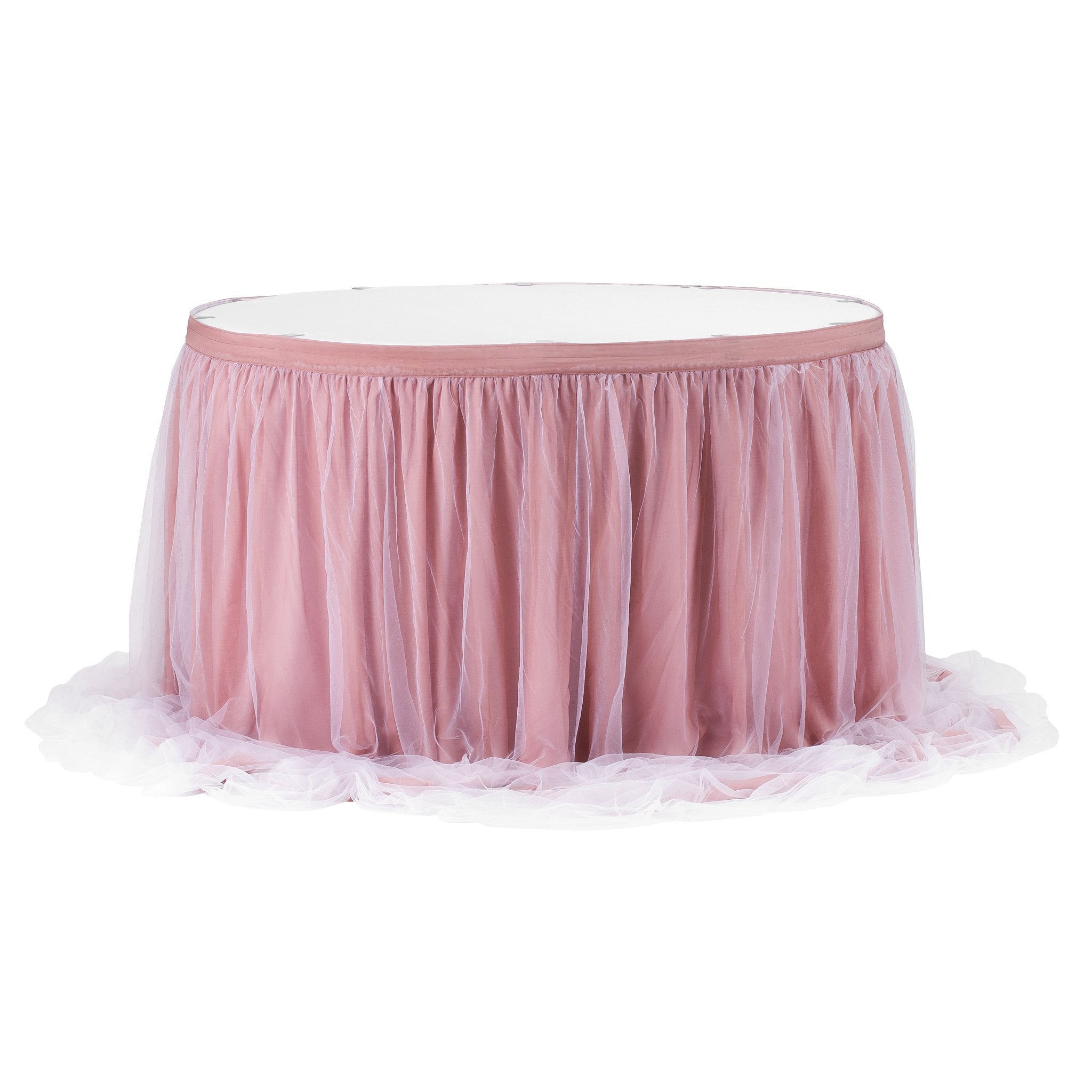 Chiffon Tulle Extra Long Table Skirts - Extra Long Pooling Table Skirt ...