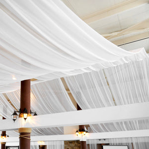 40ft Ceiling/Curtain Draping Sheer Voile Flame Retardant (FR) - White