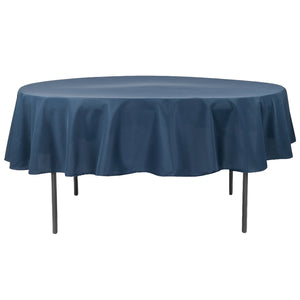 Polyester 90" Round Tablecloth - Navy Blue